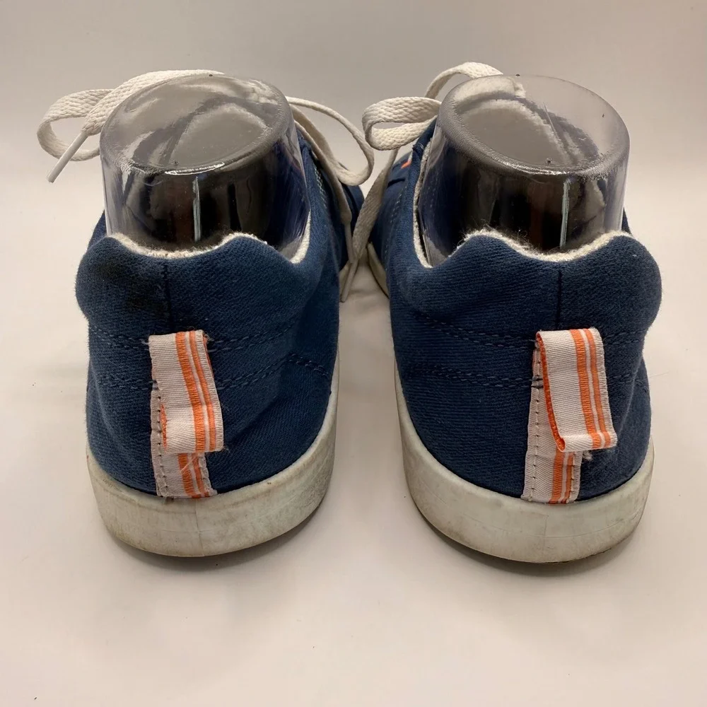 Vionic Beach Stinson Navy Blue Canvas Lace Up Sneakers‎ Womens Size 10 Vegan